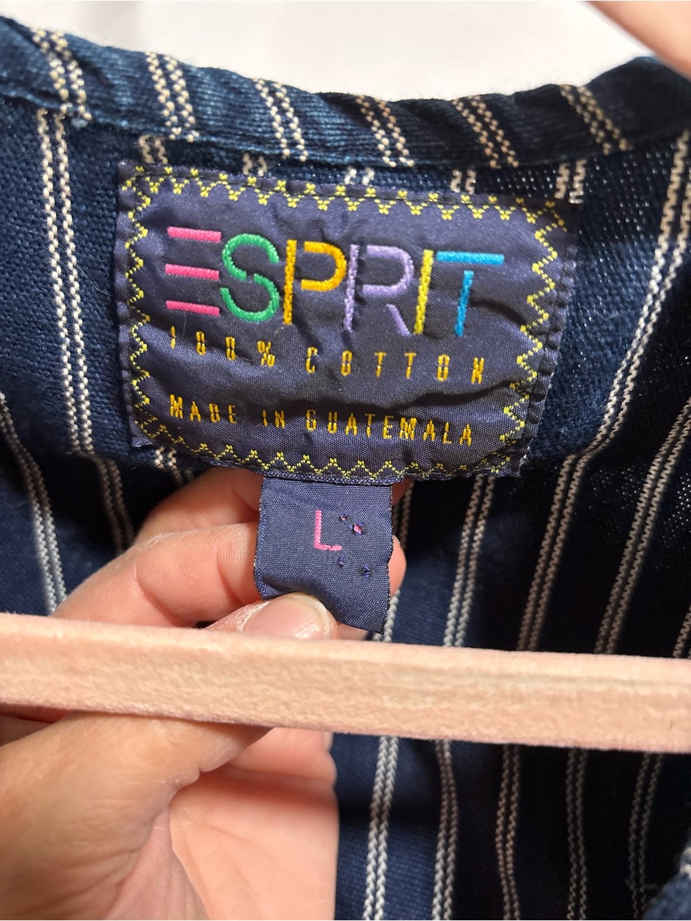 Esprit L vintage 90s Guatemalan-style cotton patchwork vest, retro, hippie, BoHo - Picture 8 of 9